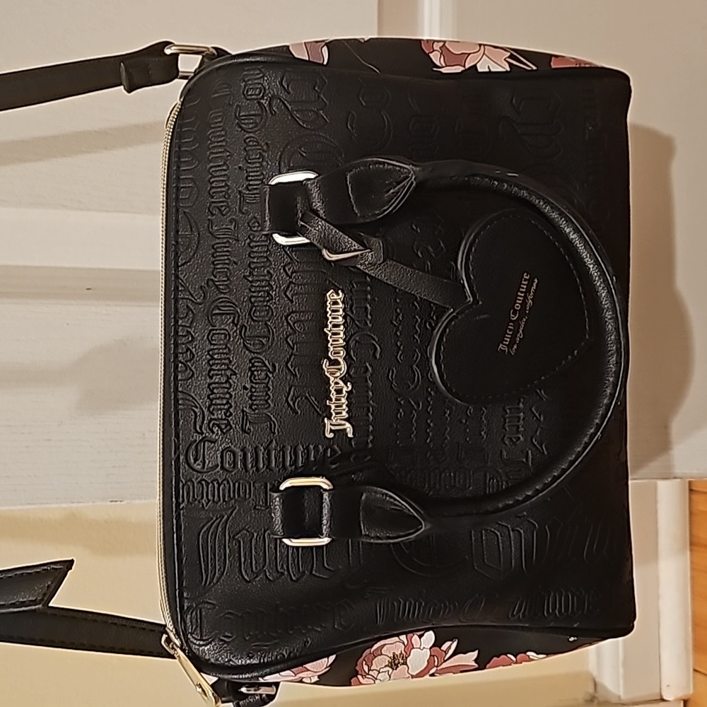 juicy couture black bag with floral side